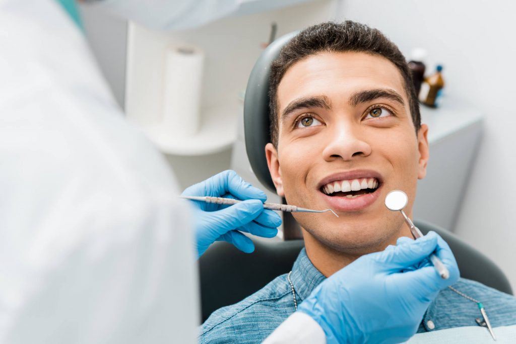 Man preparing for dental implants in Wilson 