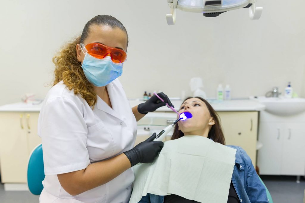 female patient receiving sedation dentistry in Zebulon